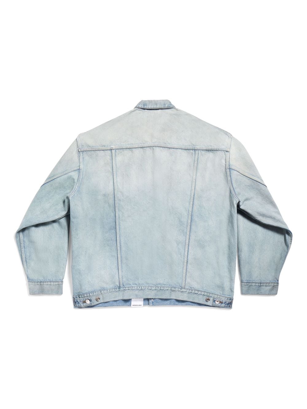 BALENCIAGA Washed Denim Jacket with Logo Patch