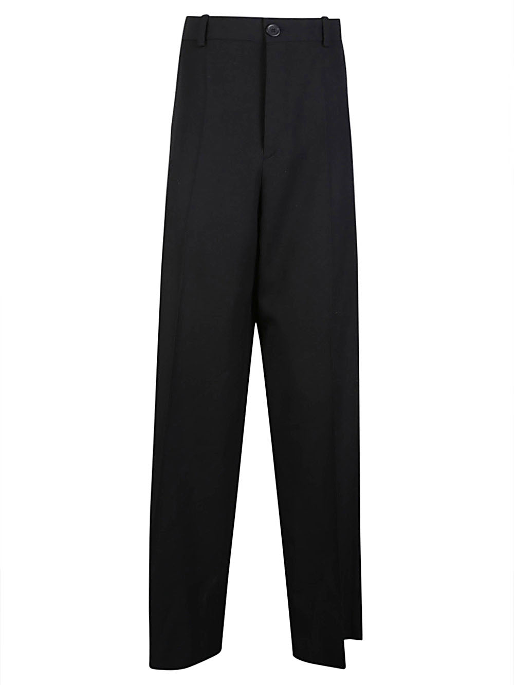 BALENCIAGA Men's Large Fit Wool Trousers with Hidden Zip