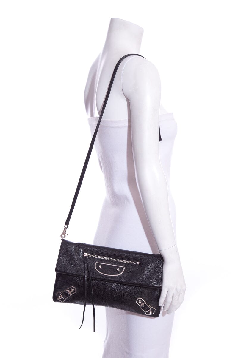 Balenciaga Black Edge Envelope Leather Cross-Body