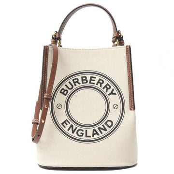 Burberry Cotton Canvas×Calf Leather Pekey Bucket Bag Shoulder Bag