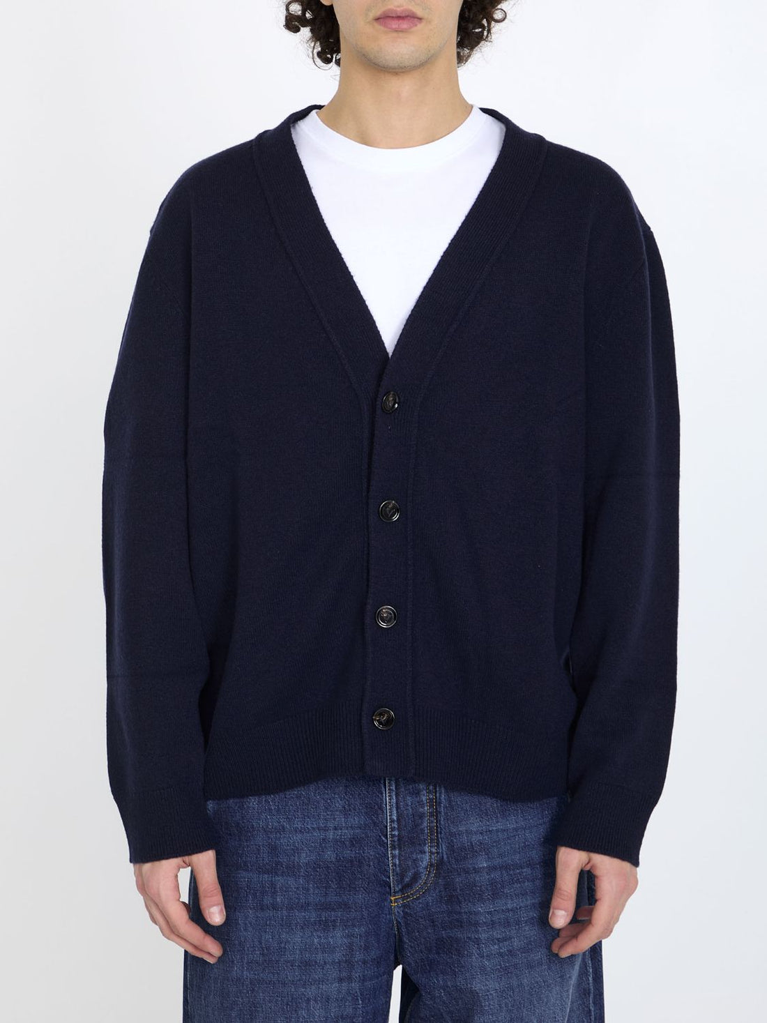 BOTTEGA VENETA Cashmere Cardigan with Leather Accents