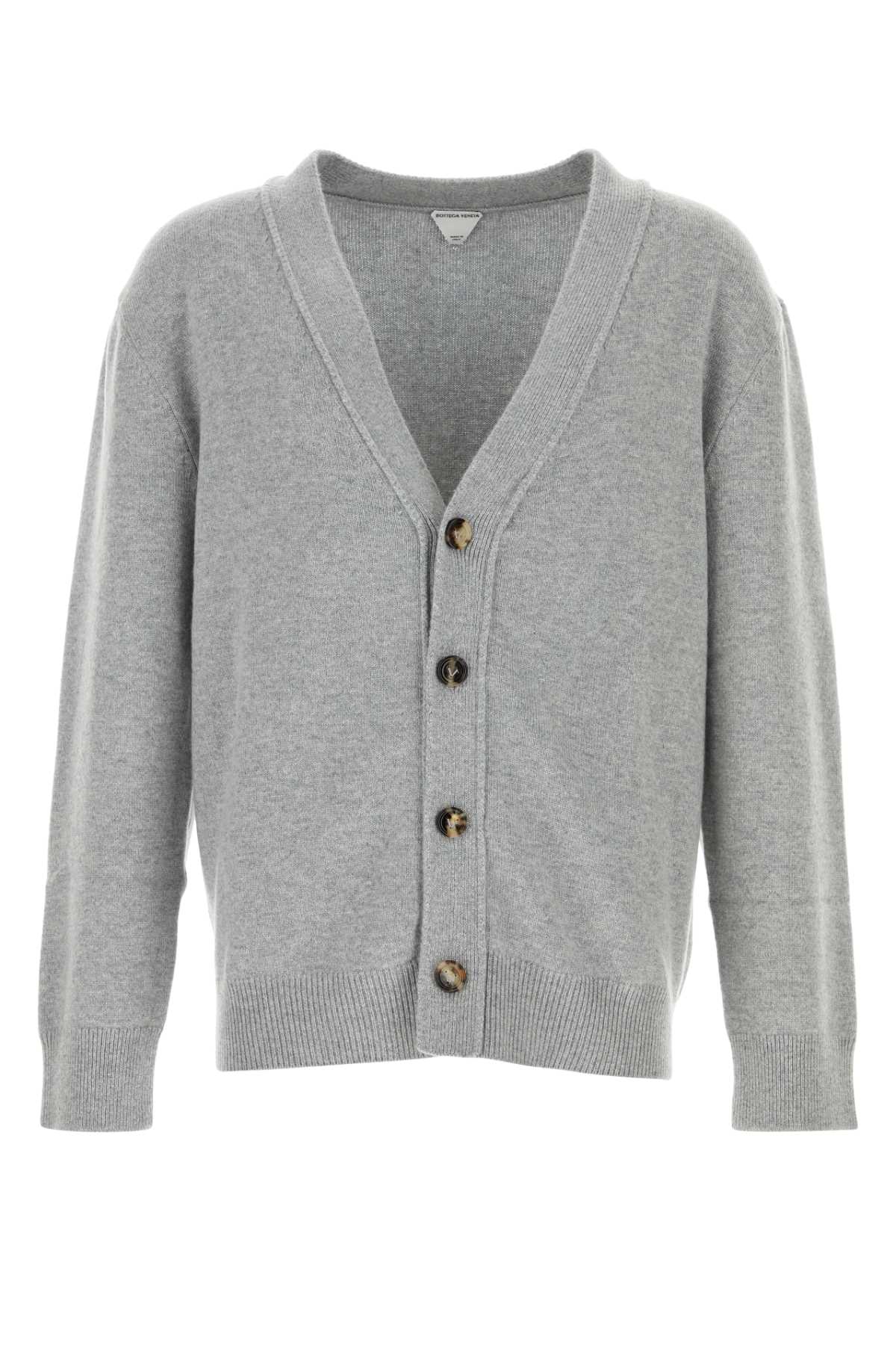 BOTTEGA VENETA Cashmere Cardigan with Leather Patch Detail