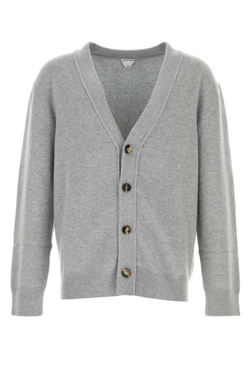 BOTTEGA VENETA Cashmere Cardigan with Leather Patch Detail
