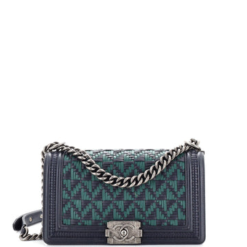 CHANEL Boy Flap Bag Woven Calfskin Old Medium