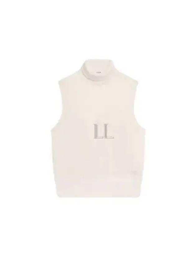 CELINE Triomphe Embroidered Turtleneck Sleeveless Off-White
