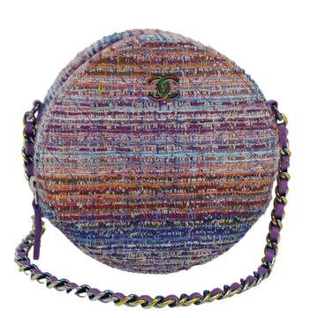 Top Quality Chanel Matelasse Chain Shoulder Bag Tweed Rainbow CC Auth 78364S