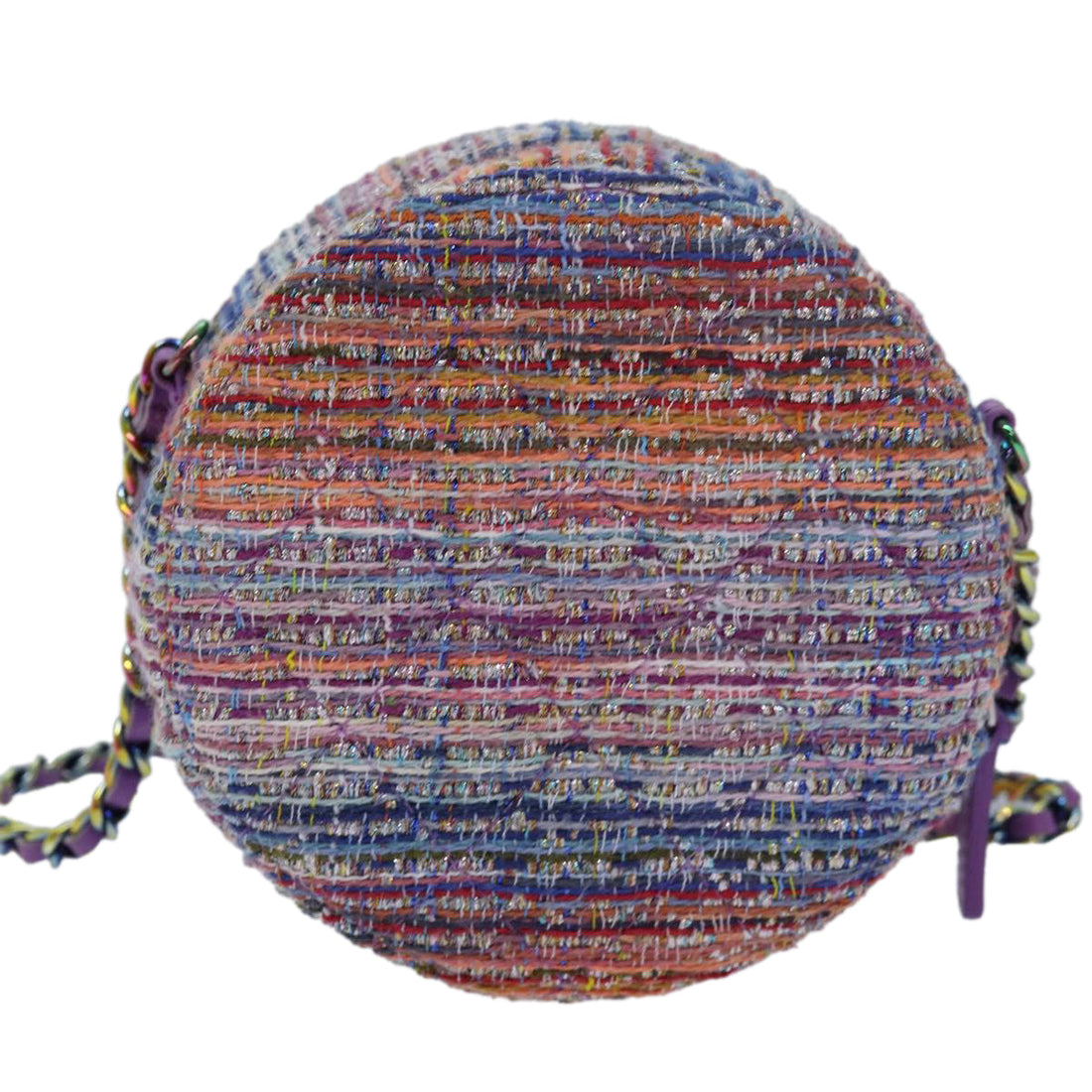 Top Quality Chanel Matelasse Chain Shoulder Bag Tweed Rainbow CC Auth 78364S