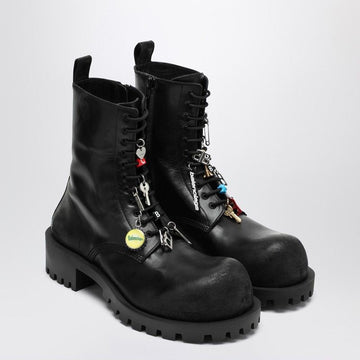 BALENCIAGA Leather Hummer Lace-Up Ankle Boots