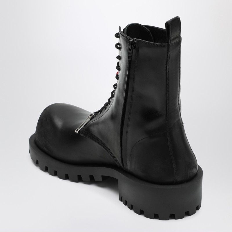 BALENCIAGA Leather Hummer Lace-Up Ankle Boots