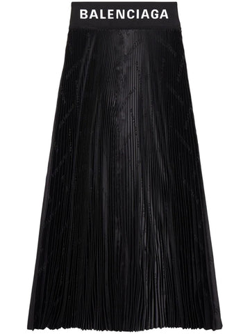 BALENCIAGA Pleated Mini Skirt for Women - Spring/Summer 2024