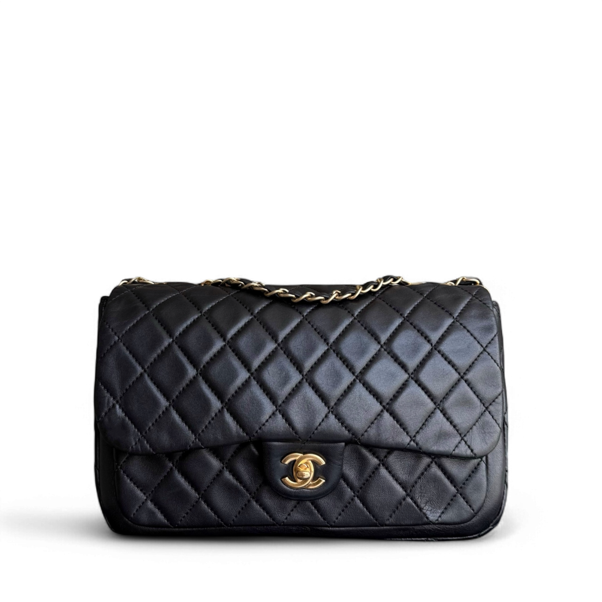 Chanel Seasonal Flap - 27CM Quilted Lambskin Black Gold Hardware Series 18