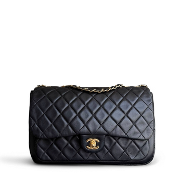 Chanel Seasonal Flap - 27CM Quilted Lambskin Black Gold Hardware Series 18