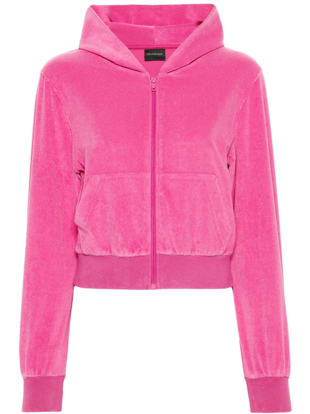 BALENCIAGA Mini Velvet Zipped Hoodie for Women