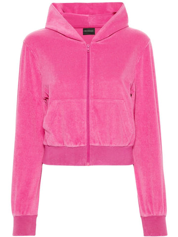 BALENCIAGA Mini Velvet Zipped Hoodie for Women