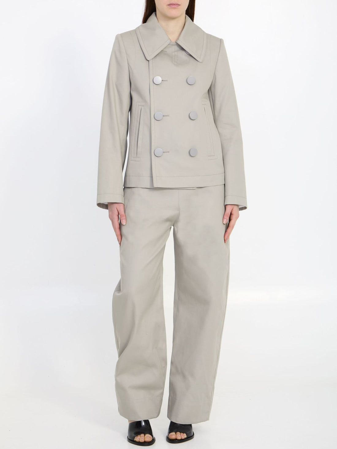 BOTTEGA VENETA Double-Breasted Peacoat (Size 40)