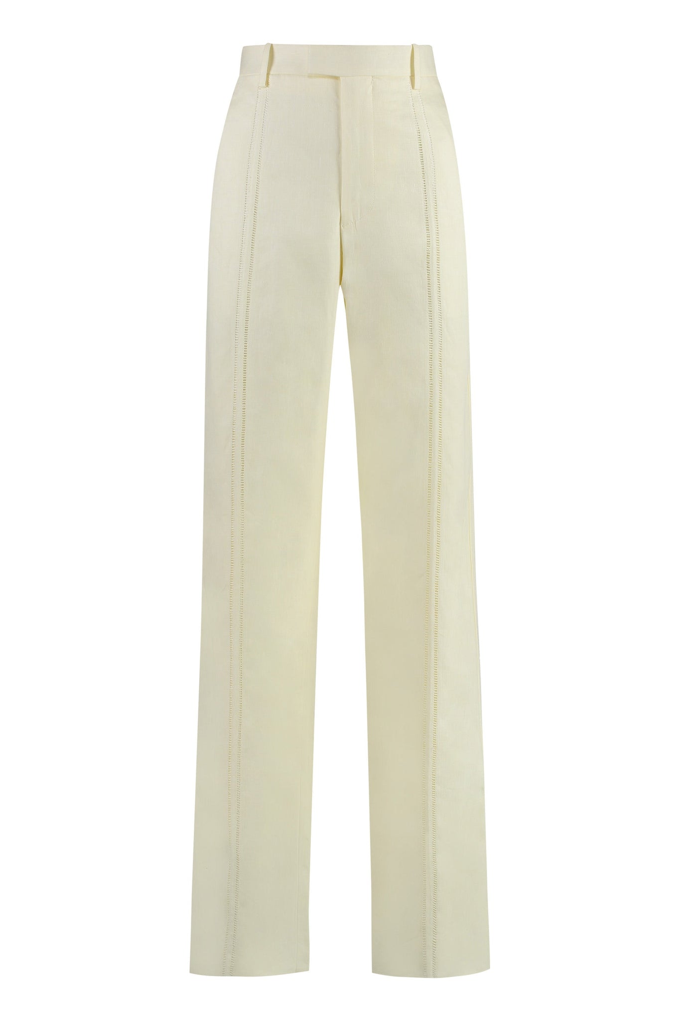 BOTTEGA VENETA Cream Linen Pant for Women - SS24 Collection