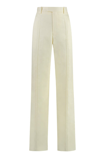 BOTTEGA VENETA Cream Linen Pant for Women - SS24 Collection