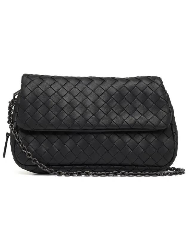 Bottega Veneta Intrecciato Nappa Chain Mini Shoulder Bag Black