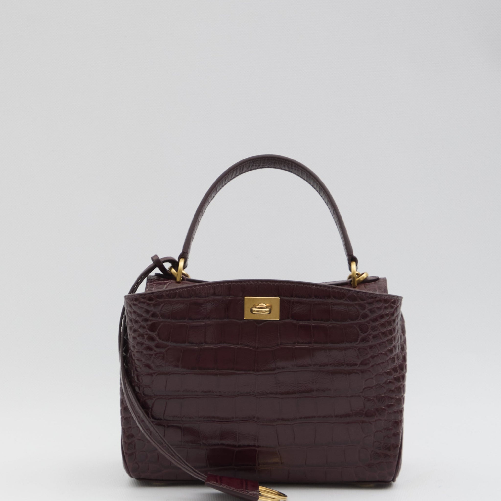 BALENCIAGA Mini Handbag with Crocodile Embossing - FW25