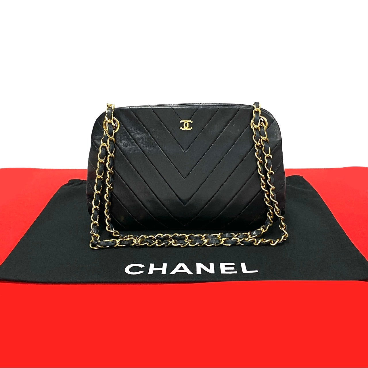 Chanel V Stitch Coco Lambskin Shoulder Bag