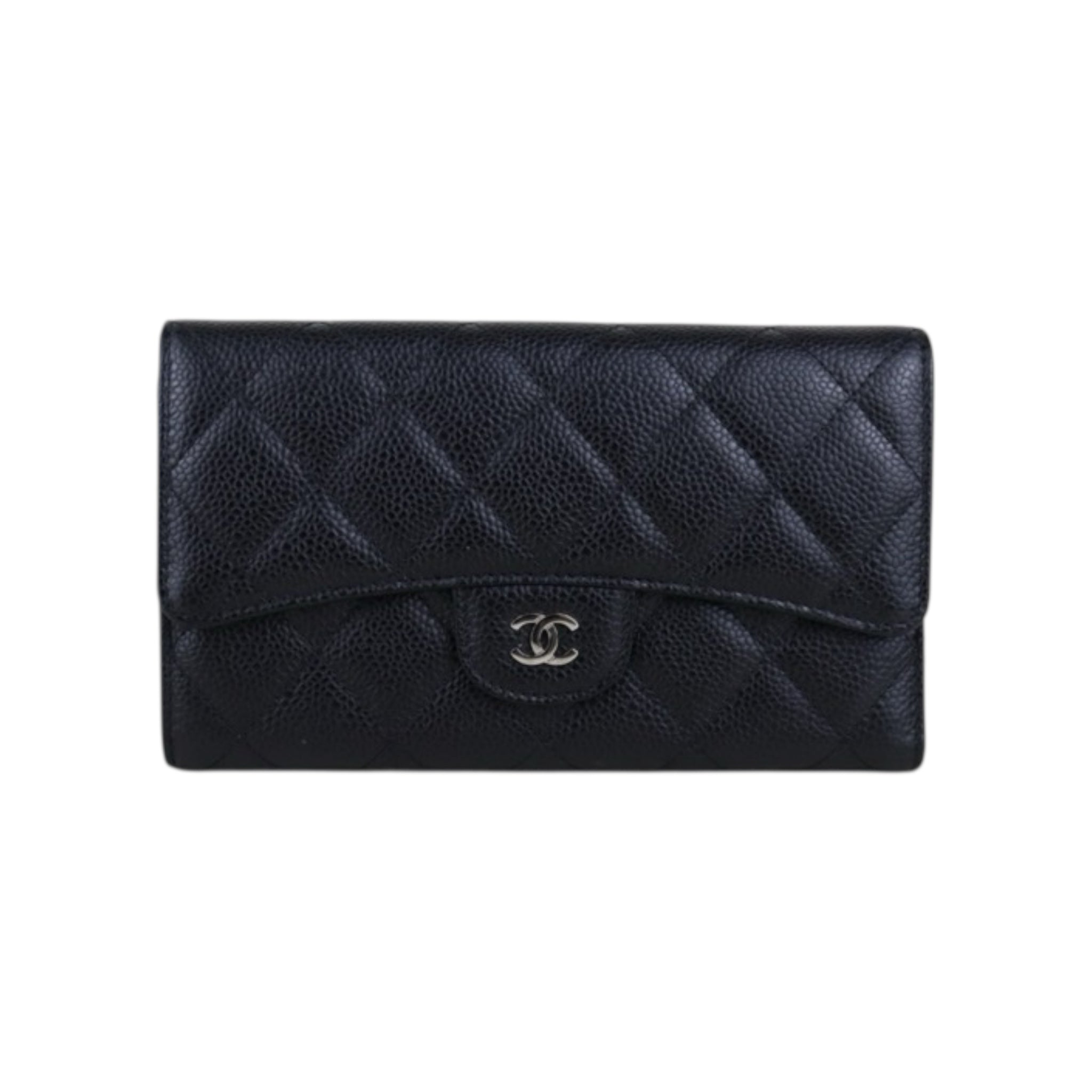 Excellent?Rank SA??Chanel Caviar Skin Black  Wallet Made In 2015-2016Year ?S25061703