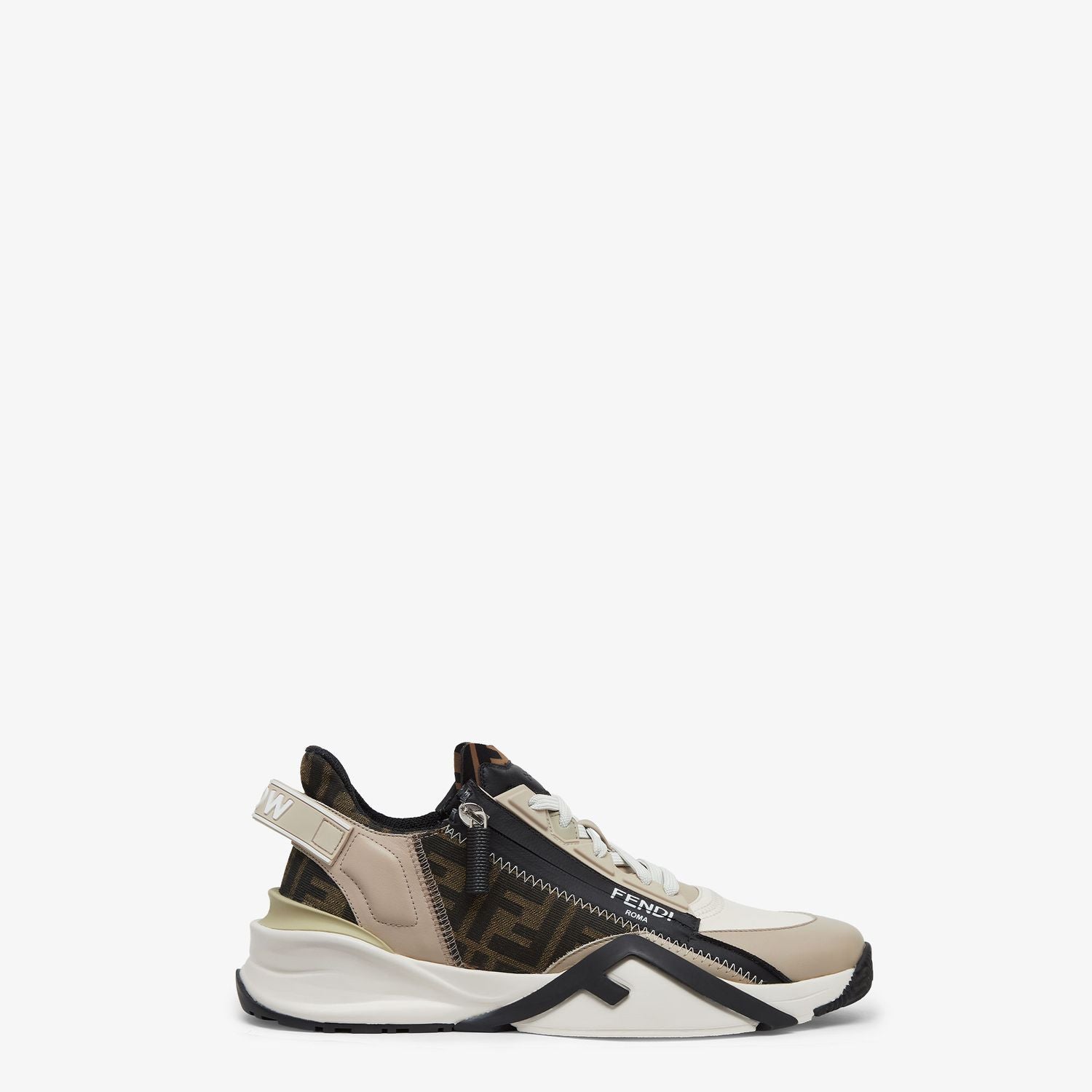 FENDI Multicolored Leather and Jacquard Sneakers for Men