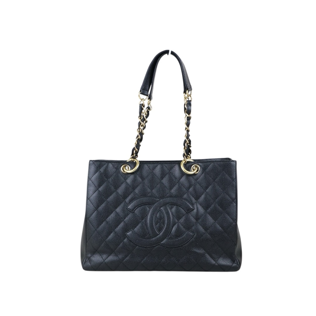 Good ( Rank AB)? CHANEL Matrasse GST Chain Tote Bag Caviar Skin Black  Made In 2004 -2005 Year?J25060502