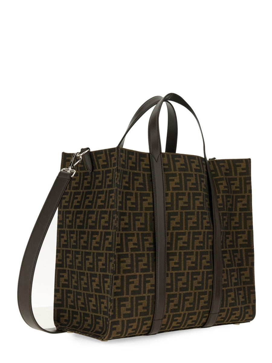 FENDI Soft Fabric Jacquard Shoulder Bag - 35 CM x 41 CM x 19 CM