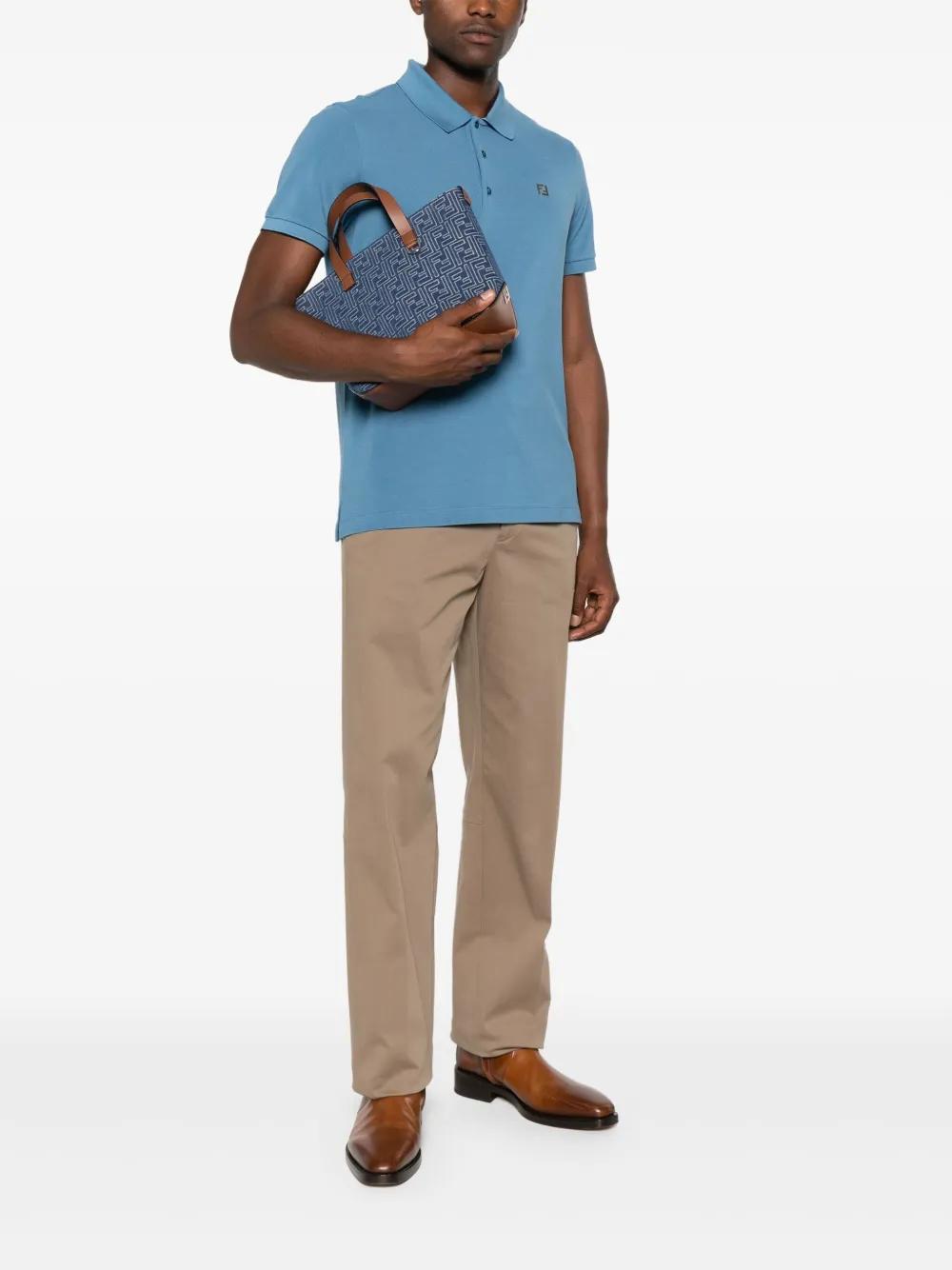 FENDI Mini Denim Effect FF Jacquard Small Shopping Handbag