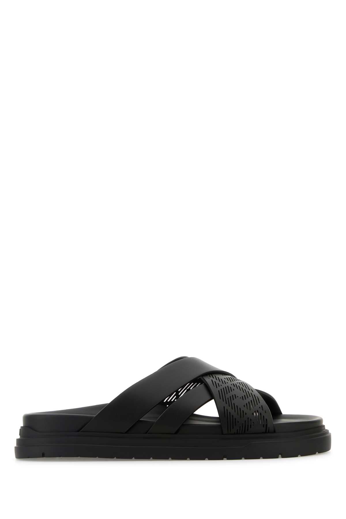 FENDI Men's Premium Leather Slide Sandal