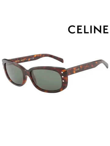 CELINE Eyewear Logo Cat Eye Sunglasses Brown Havana