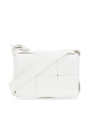 Bottega Veneta Intrecciato Cassette Small Cross Bag White