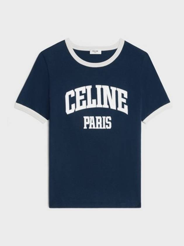CELINE Paris 70s Round Neck Short Sleeve T-shirt Blue