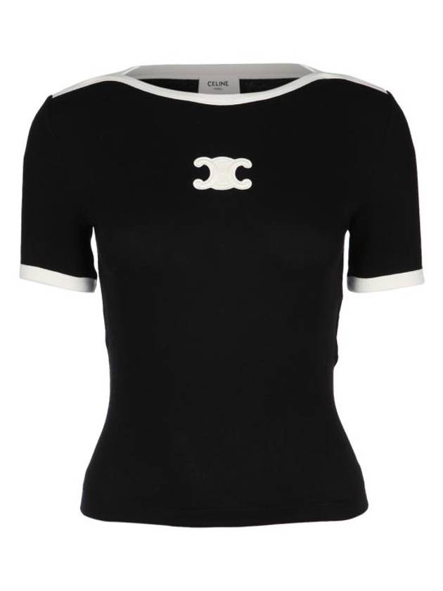 CELINE Triomphe Logo Short Sleeve T-Shirt Black