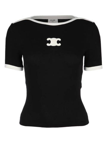 CELINE Triomphe Logo Short Sleeve T-Shirt Black