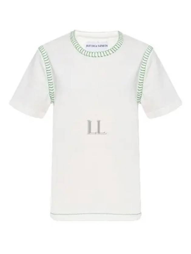 Bottega Veneta Overlock Stitch Jersey Short Sleeve T-Shirt White