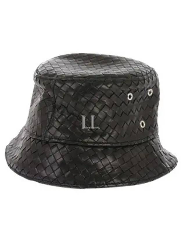 Bottega Veneta Intrecciato Leather Bucket Hat Brown