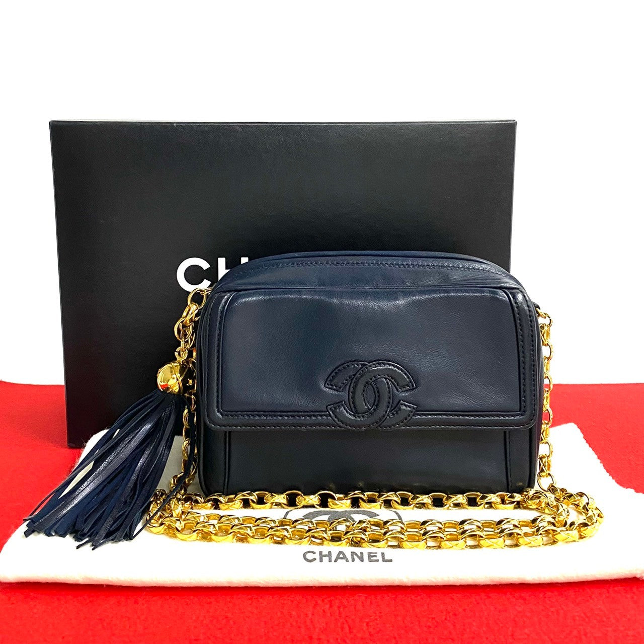 Chanel Coco Mark Fringed Lambskin Shoulder Bag