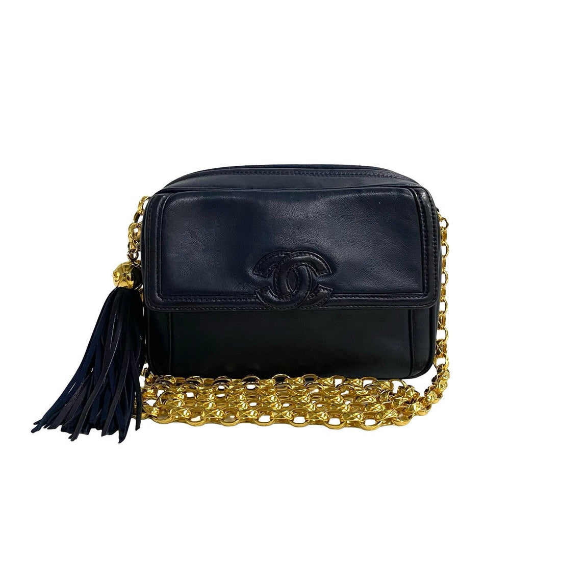 Chanel Coco Mark Fringed Lambskin Shoulder Bag