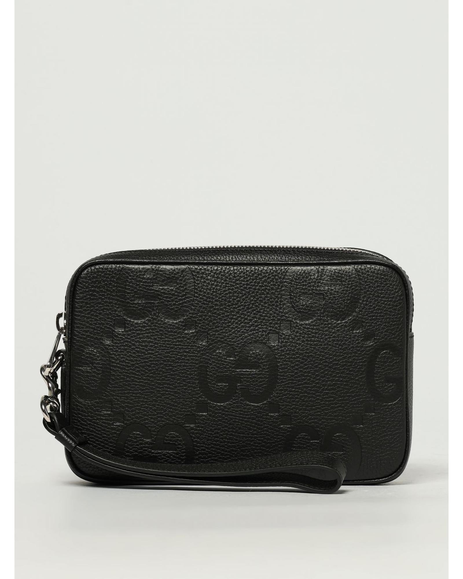 Gucci Clutch Zip Closure Men Black Briefcases