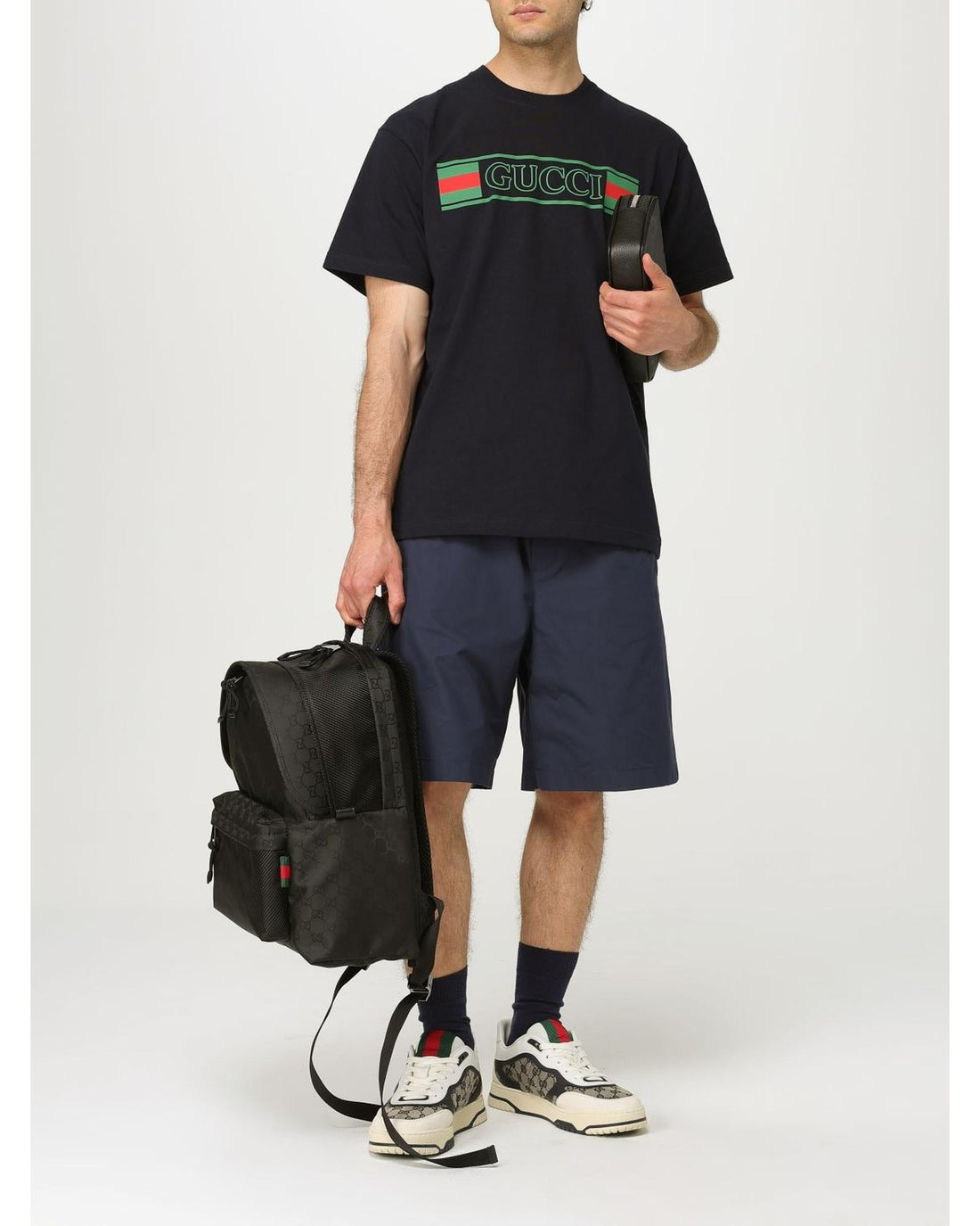 Gucci Clutch Zip Closure Men Black Briefcases