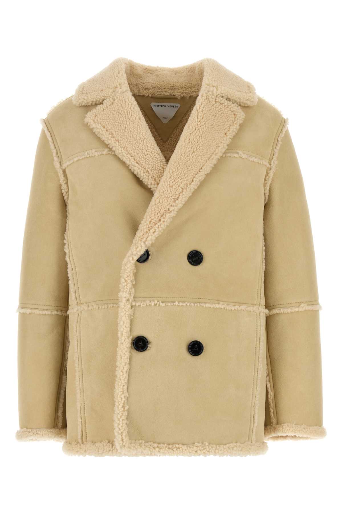 BOTTEGA VENETA Cream Shearling Jacket for Women - FW24 Collection