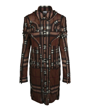 Burberry Womens Pleated Button-down Shirt Dress