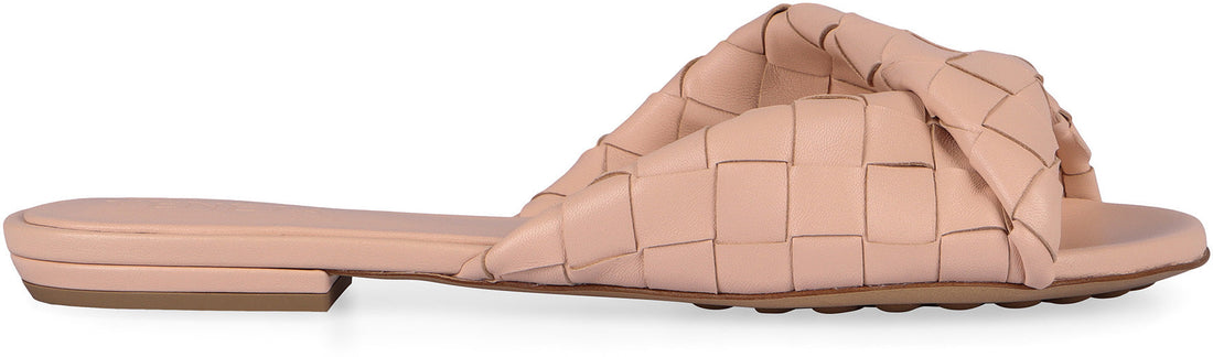 BOTTEGA VENETA Woven Leather Flat Sandals for Women - SS25