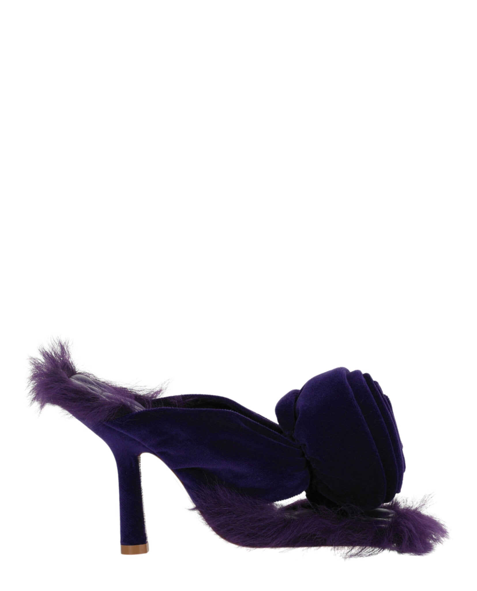 Burberry Womens Step Rose Velvet Heeled Sandals