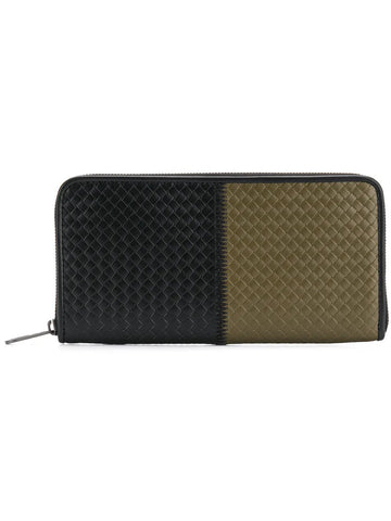 Bottega Veneta Two Tone Leather Continental Zip Around Wallet