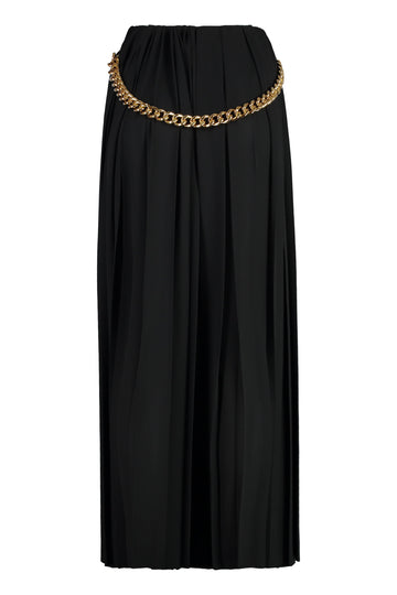 BALENCIAGA High-Waisted Pleated Skirt with Chain Detail - Ankle Length