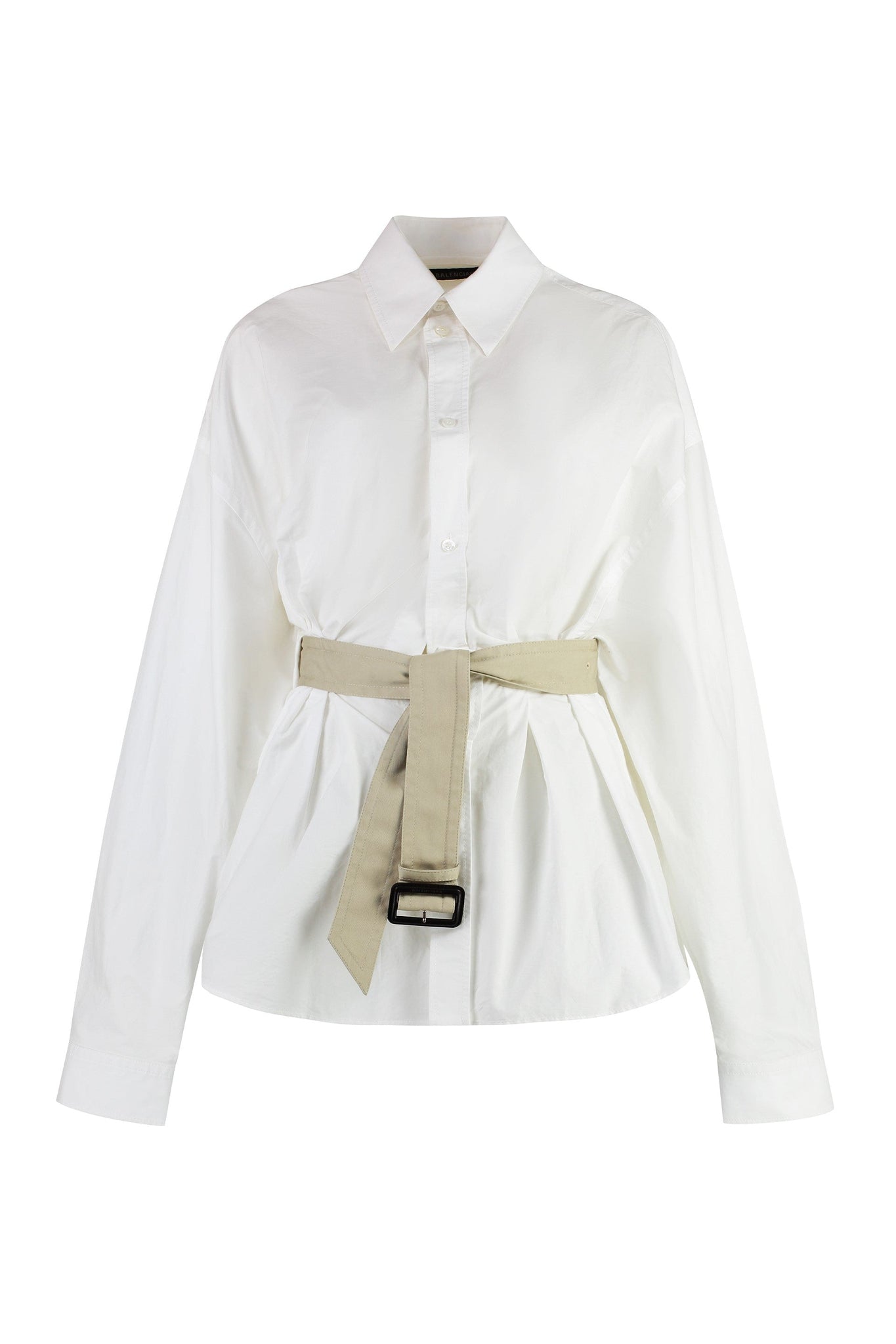 BALENCIAGA Cotton Shirt with Coordinated Waist Belt - Sizes up to 190 cm