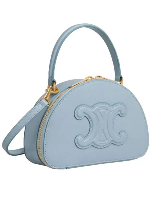 CELINE Half Moon Logo Calfskin Tote Bag Pale Blue