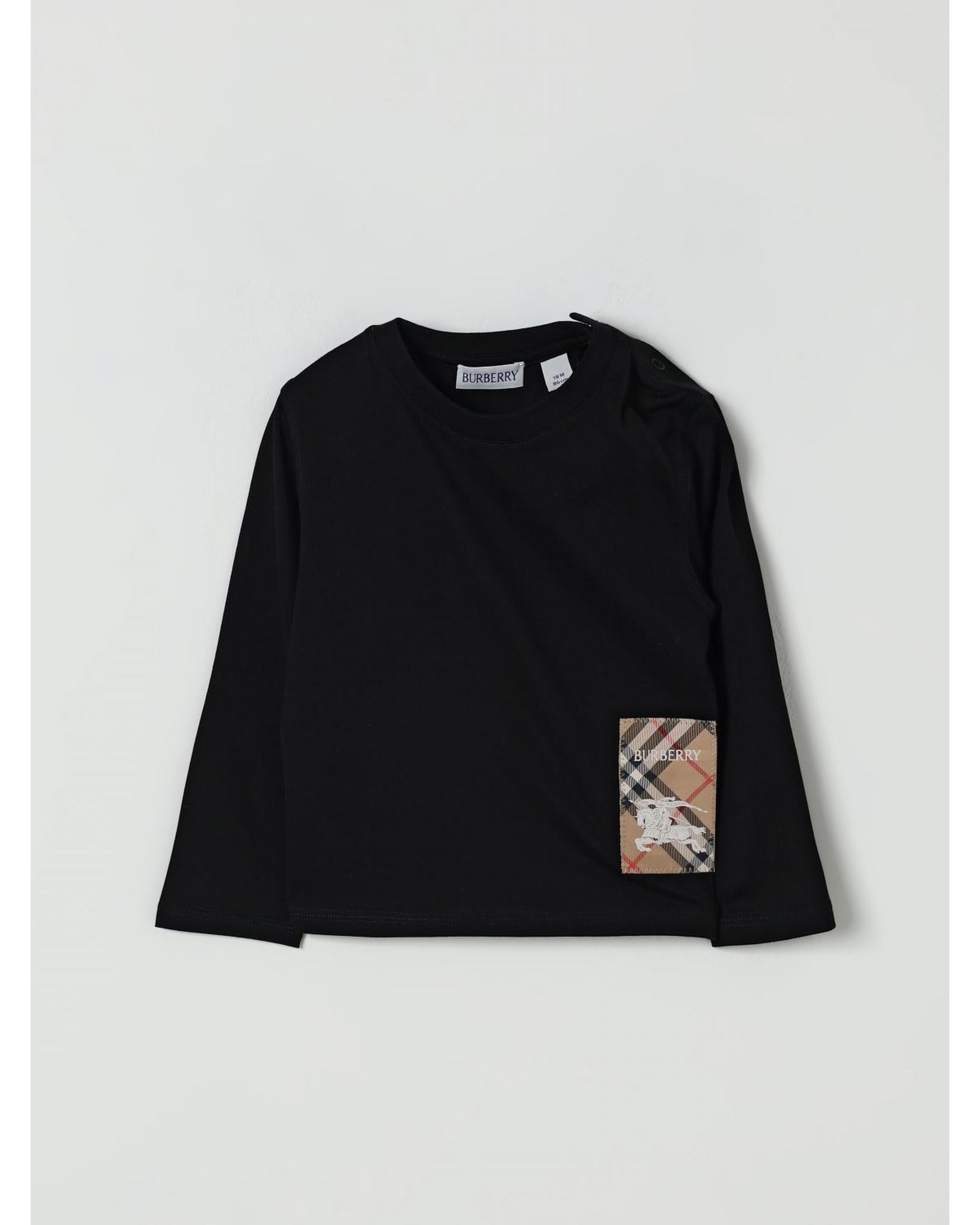 Burberry Logo Patch Long Sleeve TShirt Kids Black T-Shirts